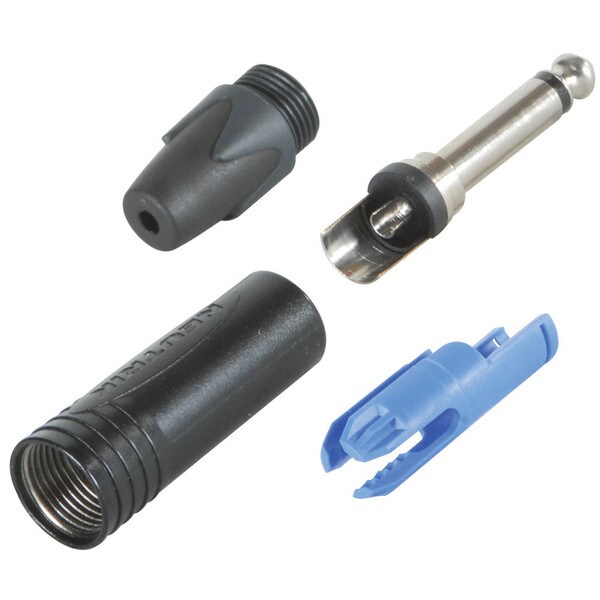 Main product image for Neutrik NP2X-BAG Plug 1/4" Mono Black/Silver 092-318